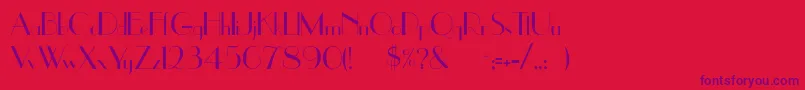 Uppereastside-Schriftart – Violette Schriften auf rotem Hintergrund
