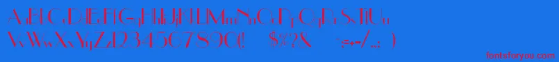Uppereastside Font – Red Fonts on Blue Background