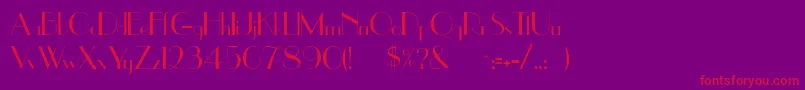 Uppereastside-Schriftart – Rote Schriften auf violettem Hintergrund