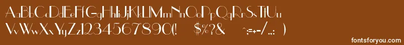 Uppereastside Font – White Fonts on Brown Background