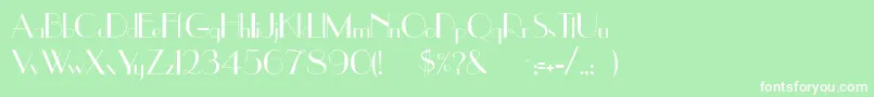 Uppereastside Font – White Fonts on Green Background