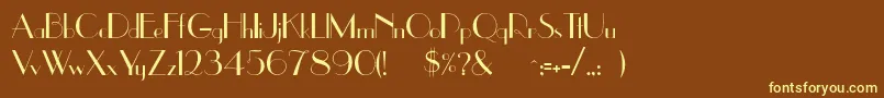 Uppereastside Font – Yellow Fonts on Brown Background