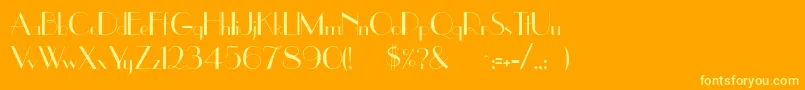 Uppereastside Font – Yellow Fonts on Orange Background