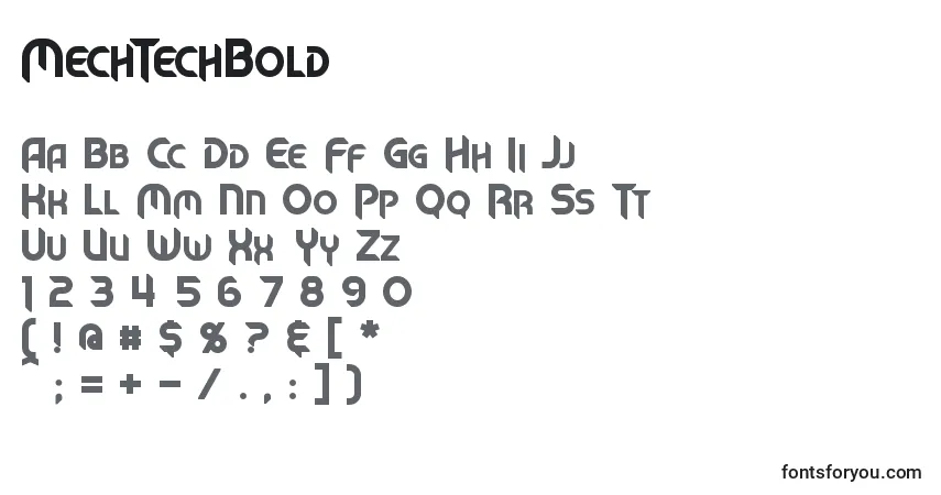 Fuente MechTechBold - alfabeto, números, caracteres especiales