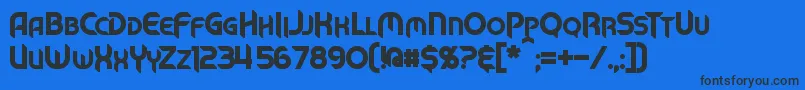 MechTechBold Font – Black Fonts on Blue Background