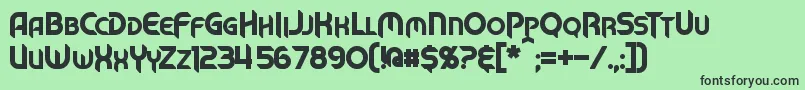 MechTechBold-fontti – mustat fontit vihreällä taustalla