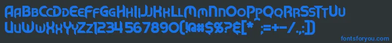 Шрифт MechTechBold – синие шрифты на чёрном фоне