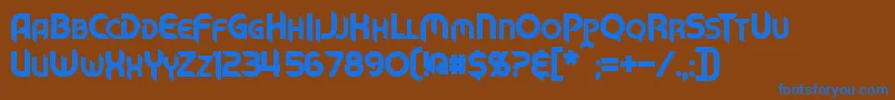 MechTechBold Font – Blue Fonts on Brown Background