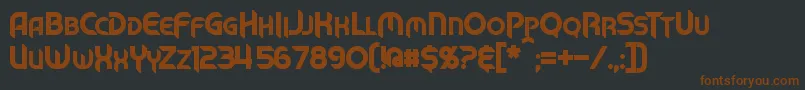 MechTechBold Font – Brown Fonts on Black Background