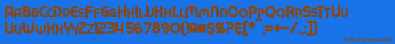 MechTechBold Font – Brown Fonts on Blue Background