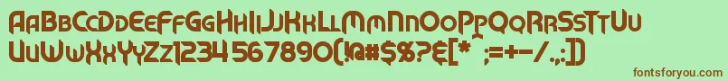 MechTechBold Font – Brown Fonts on Green Background