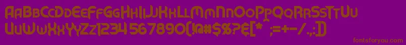 MechTechBold Font – Brown Fonts on Purple Background