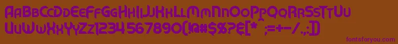 MechTechBold Font – Purple Fonts on Brown Background