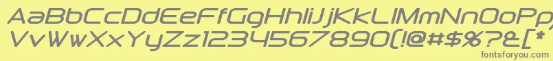 Fonte DownlinkItalic – fontes cinzas em um fundo amarelo