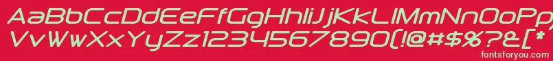 フォントDownlinkItalic – 赤い背景に緑の文字