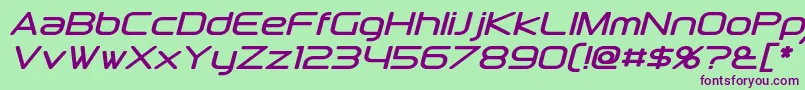 Police DownlinkItalic – polices violettes sur fond vert
