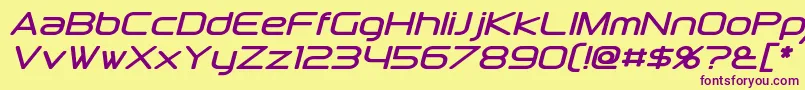DownlinkItalic Font – Purple Fonts on Yellow Background