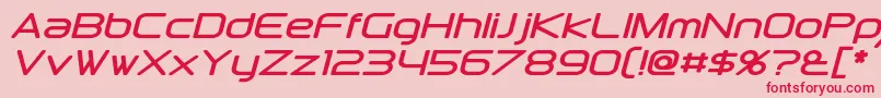 フォントDownlinkItalic – ピンクの背景に赤い文字