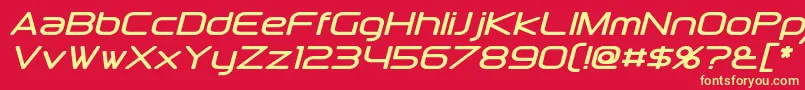 DownlinkItalic Font – Yellow Fonts on Red Background