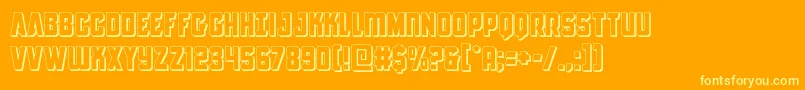 フォントAntilles3D – オレンジの背景に黄色の文字