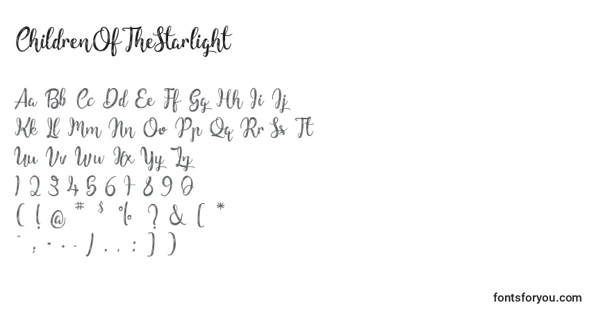 Шрифт ChildrenOfTheStarlight – алфавит, цифры, специальные символы