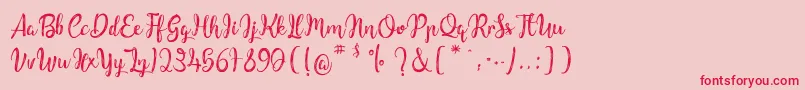 ChildrenOfTheStarlight Font – Red Fonts on Pink Background
