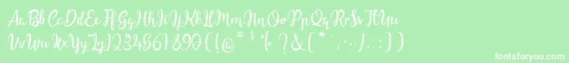 ChildrenOfTheStarlight-Schriftart – Weiße Schriften auf grünem Hintergrund
