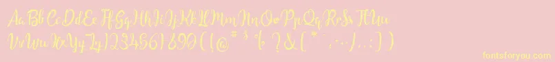 ChildrenOfTheStarlight Font – Yellow Fonts on Pink Background