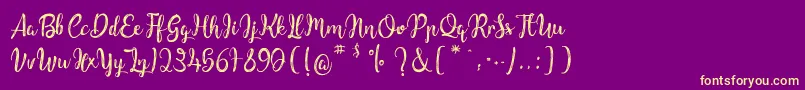 ChildrenOfTheStarlight Font – Yellow Fonts on Purple Background