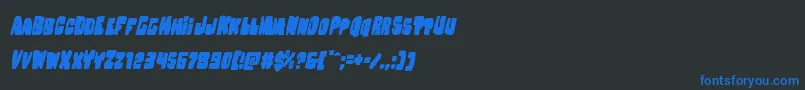 Nobodyhomeital Font – Blue Fonts on Black Background
