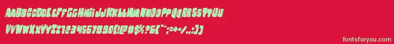 フォントNobodyhomeital – 赤い背景に緑の文字