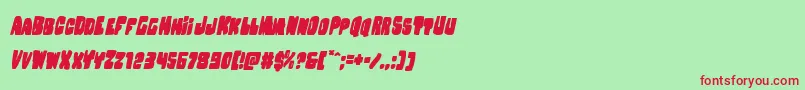 Шрифт Nobodyhomeital – красные шрифты на зелёном фоне