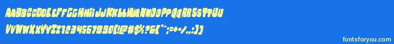 フォントNobodyhomeital – 黄色の文字、青い背景