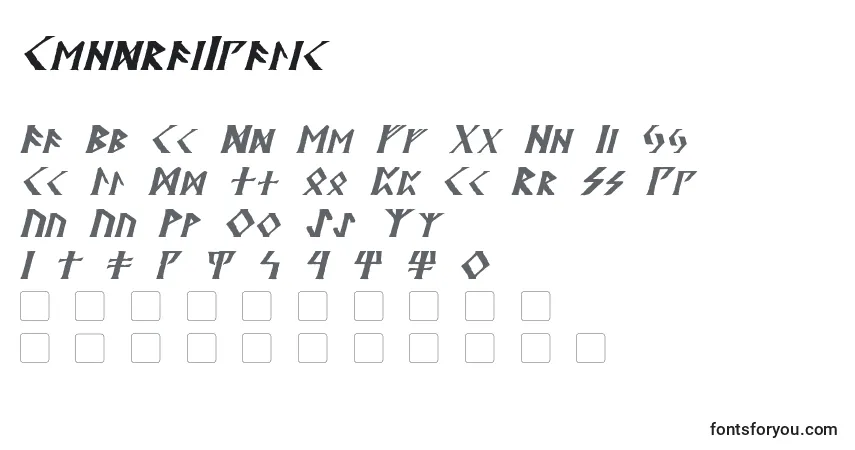 Fuente KehdraiItalic - alfabeto, números, caracteres especiales