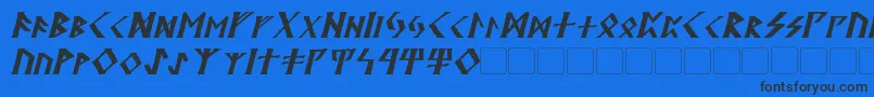 KehdraiItalic Font – Black Fonts on Blue Background