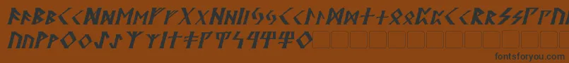 フォントKehdraiItalic – 黒い文字が茶色の背景にあります