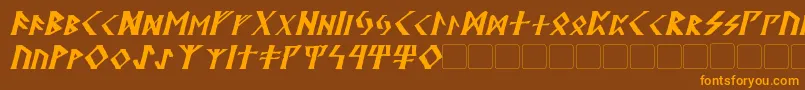 Шрифт KehdraiItalic – оранжевые шрифты на коричневом фоне