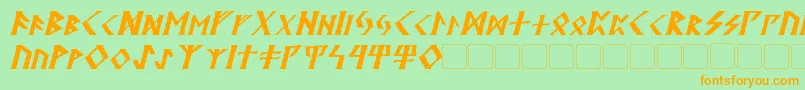 KehdraiItalic Font – Orange Fonts on Green Background