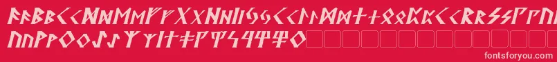 フォントKehdraiItalic – 赤い背景にピンクのフォント