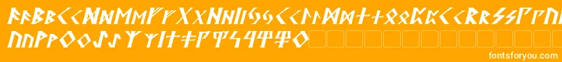 フォントKehdraiItalic – オレンジの背景に白い文字