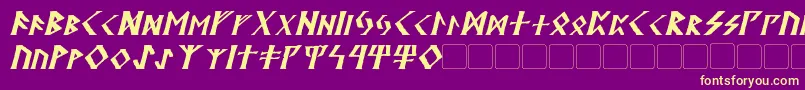 KehdraiItalic Font – Yellow Fonts on Purple Background