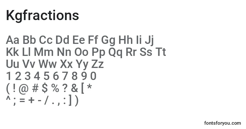Schriftart Kgfractions – Alphabet, Zahlen, spezielle Symbole