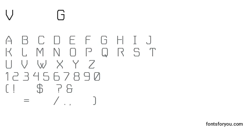 A fonte VoyagerGrotesque – alfabeto, números, caracteres especiais