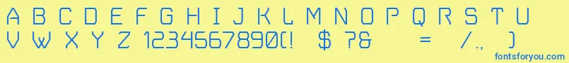 Fonte VoyagerGrotesque – fontes azuis em um fundo amarelo