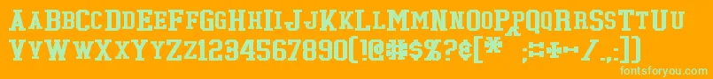 Tonopah-Schriftart – Grüne Schriften auf orangefarbenem Hintergrund