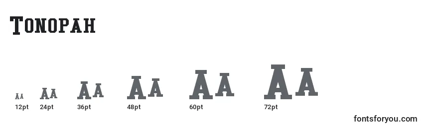 Tonopah Font Sizes