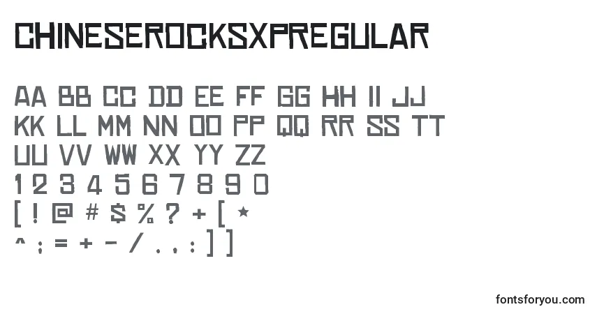 Шрифт ChineserocksxpRegular – алфавит, цифры, специальные символы