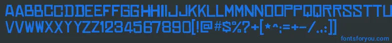 フォントChineserocksxpRegular – 黒い背景に青い文字