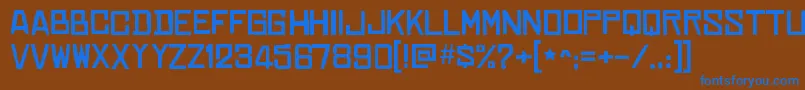 フォントChineserocksxpRegular – 茶色の背景に青い文字