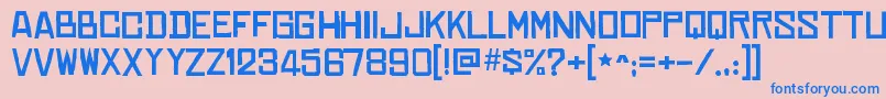 フォントChineserocksxpRegular – ピンクの背景に青い文字